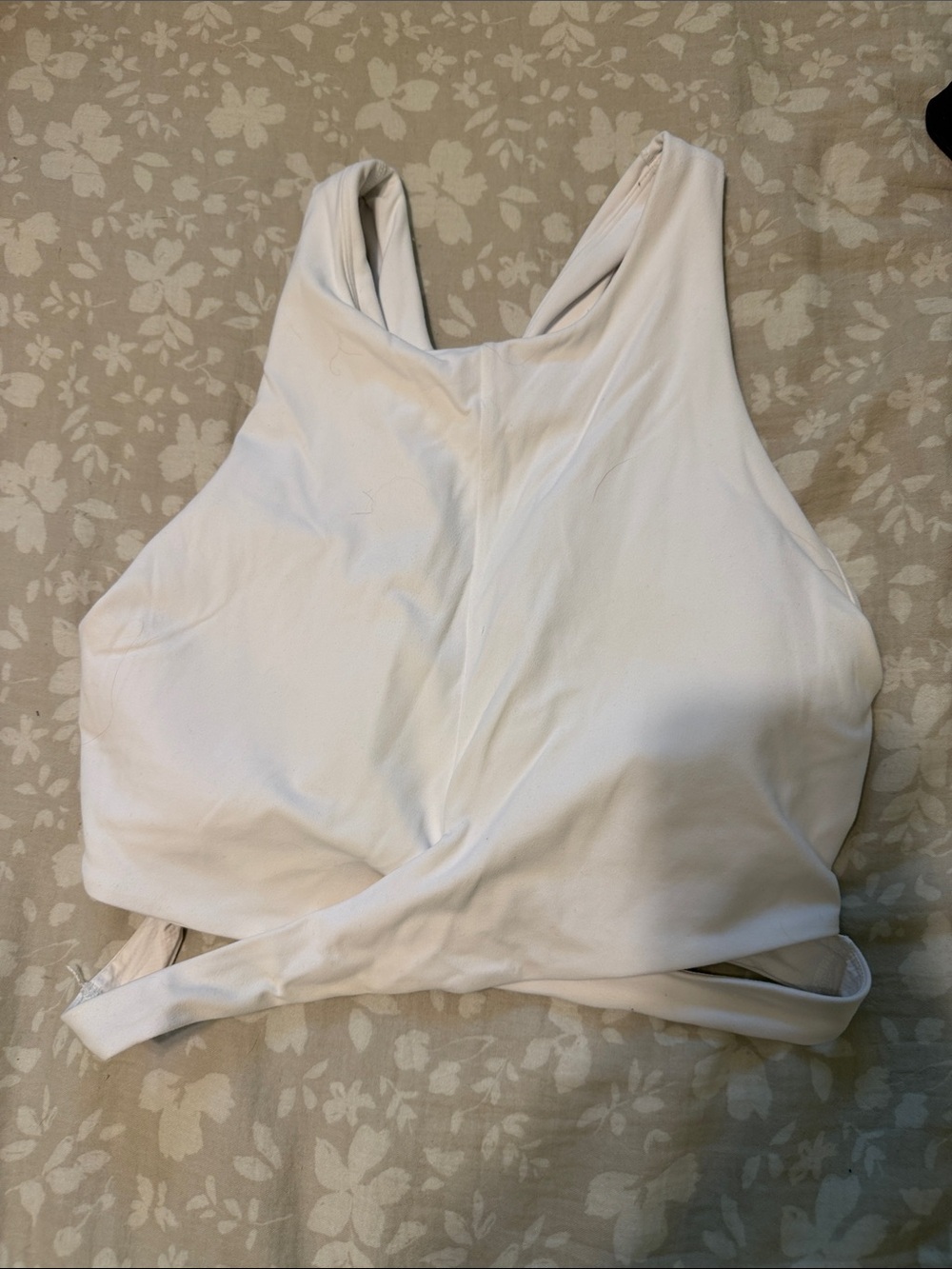 Athleta White Cross-Back Crop Top